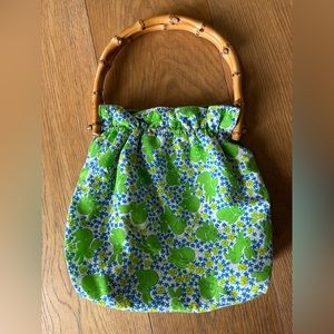 Vintage handbag with bunny print